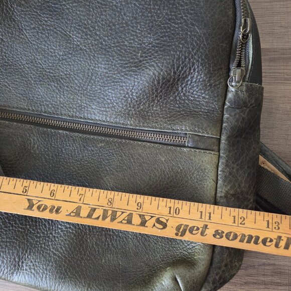 EUC DULUTH TRADING CO LIFETIME LEATHER PREMIUM FULL GRAIN COWHIDE BACKPACK GREEN - Picture 12 of 16